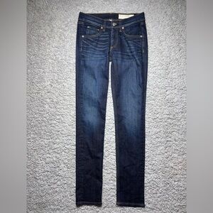 Rag and Bone Jeans Womens 24 Skinny Low Rise Dark USA Denim Preppy Classic Style